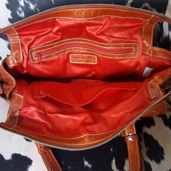 Francesco Biasia, Leather Satchel, Cognac - Picture 5 of 8